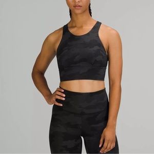 LULU LONG LINE TRAIN BRA BLACK CAMO BRAND NEW